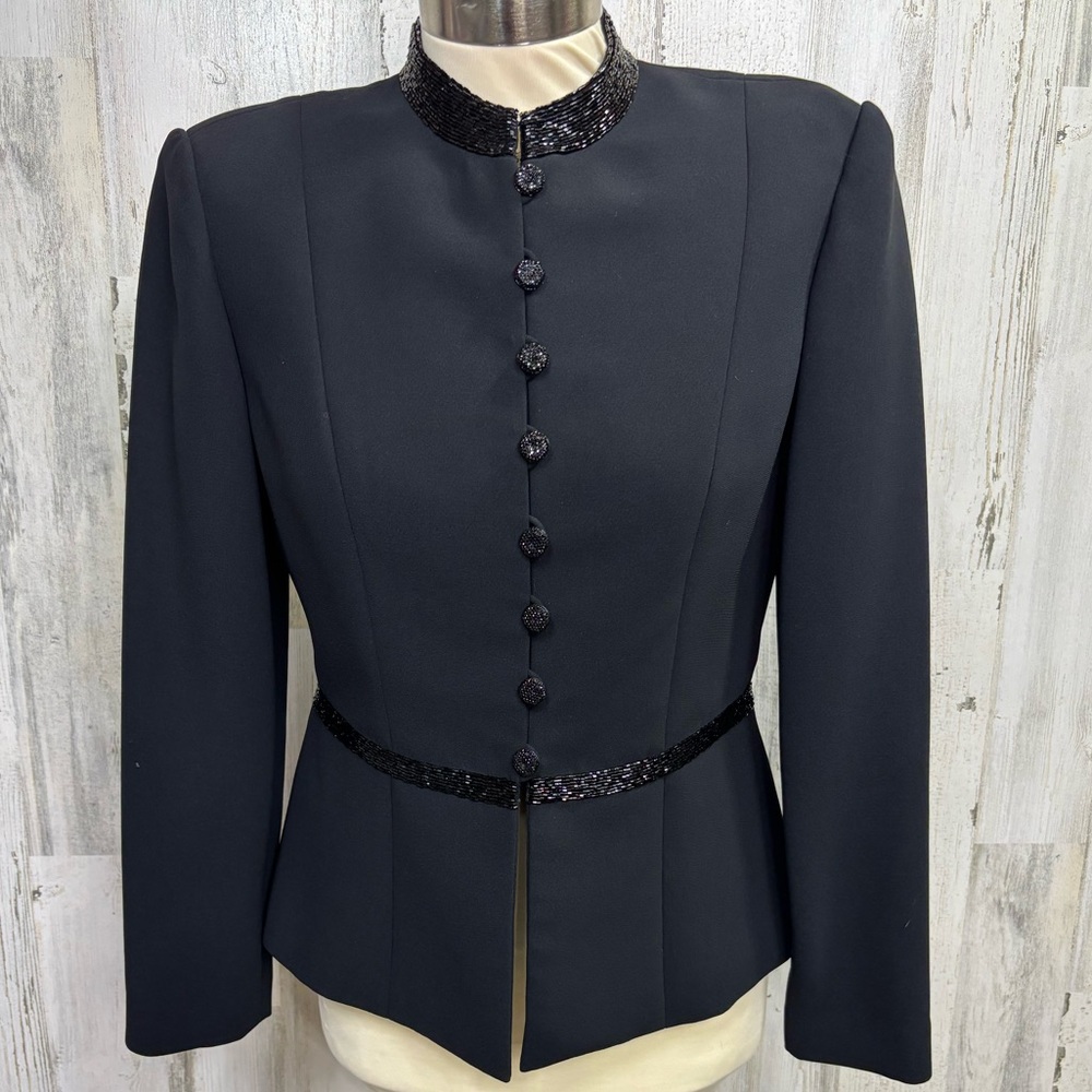 Adrianna Papell Vintage‎ Beaded Black Jacket